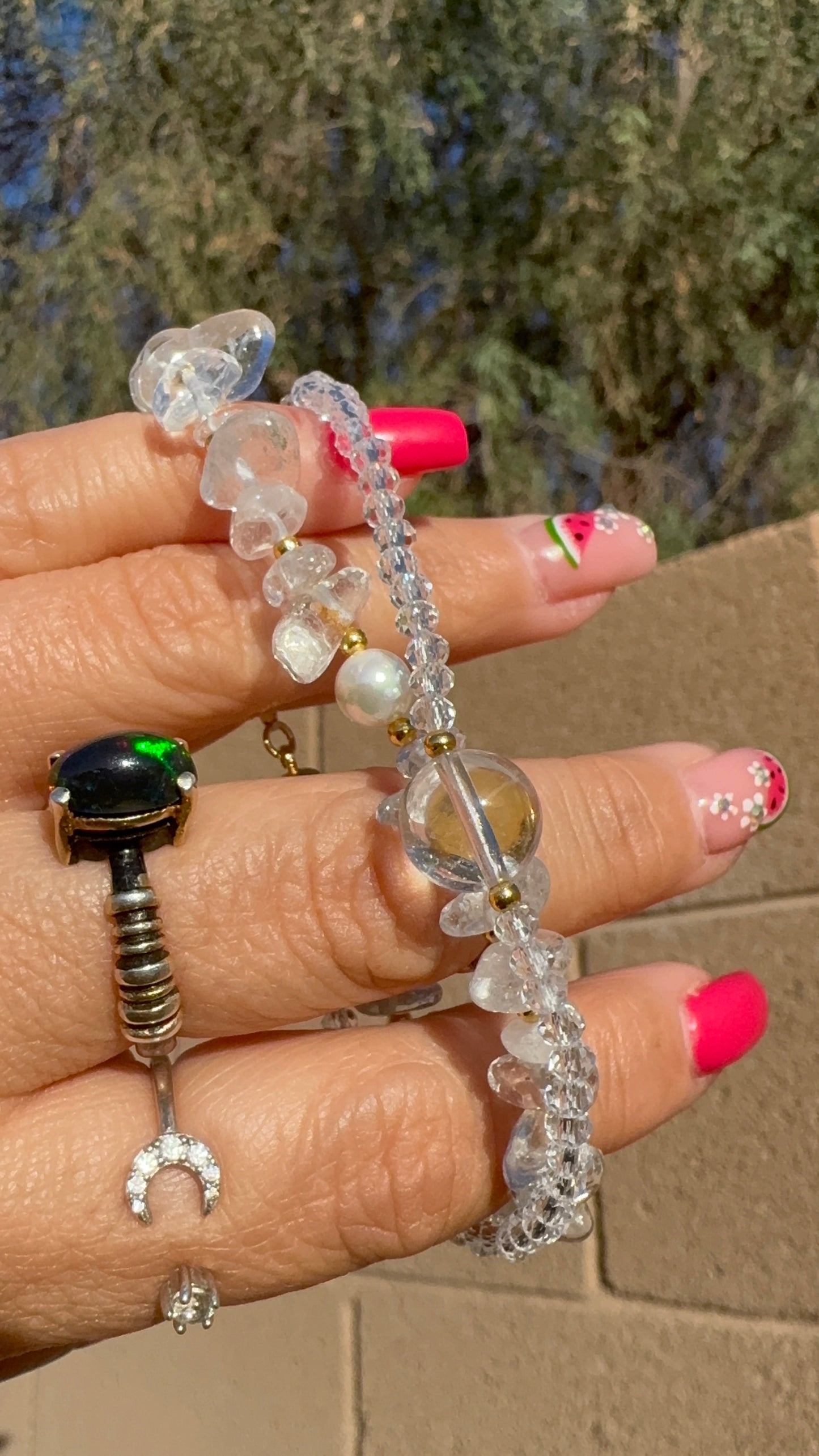 2 in 1 Clear Quartz Bracelet