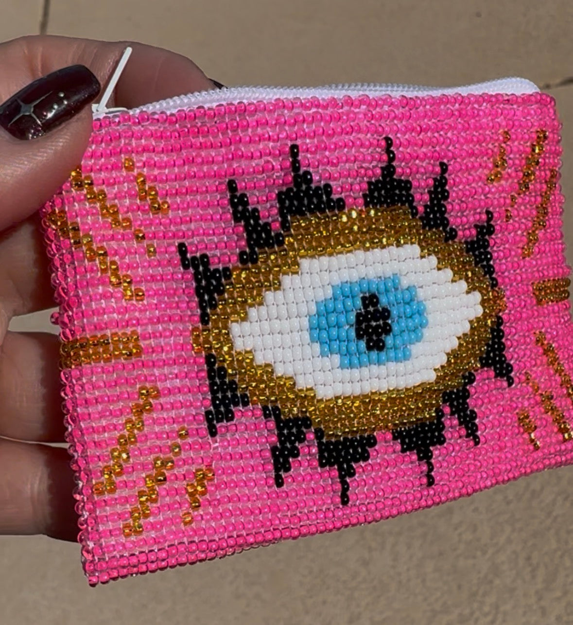 Pink Evil Eye Coin Purse