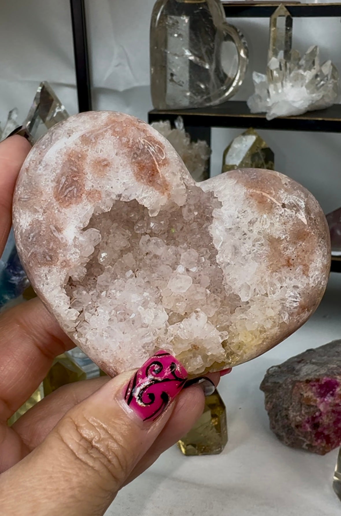 Pink amethyst heart