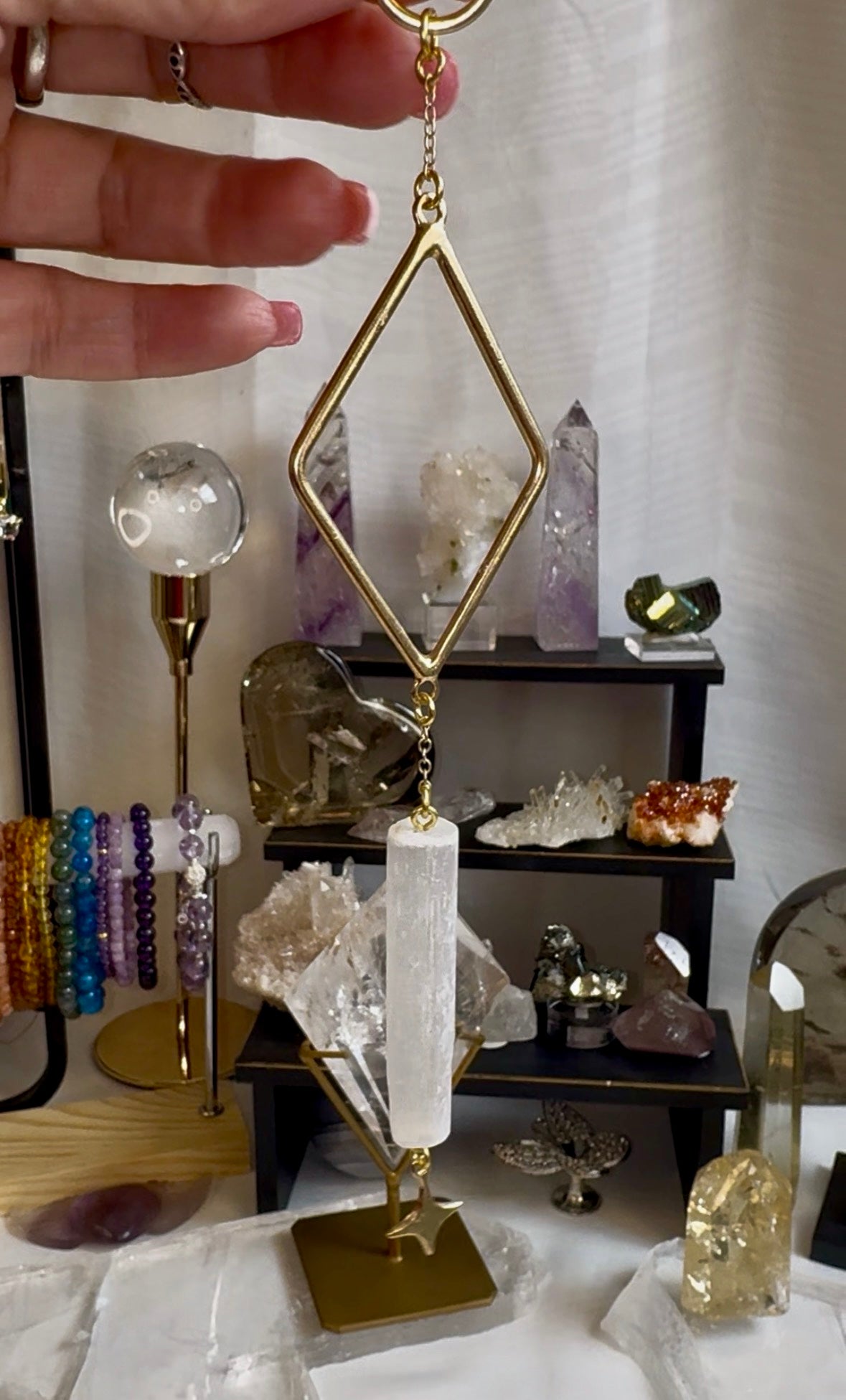 Diamond & Selenite Wall Charm
