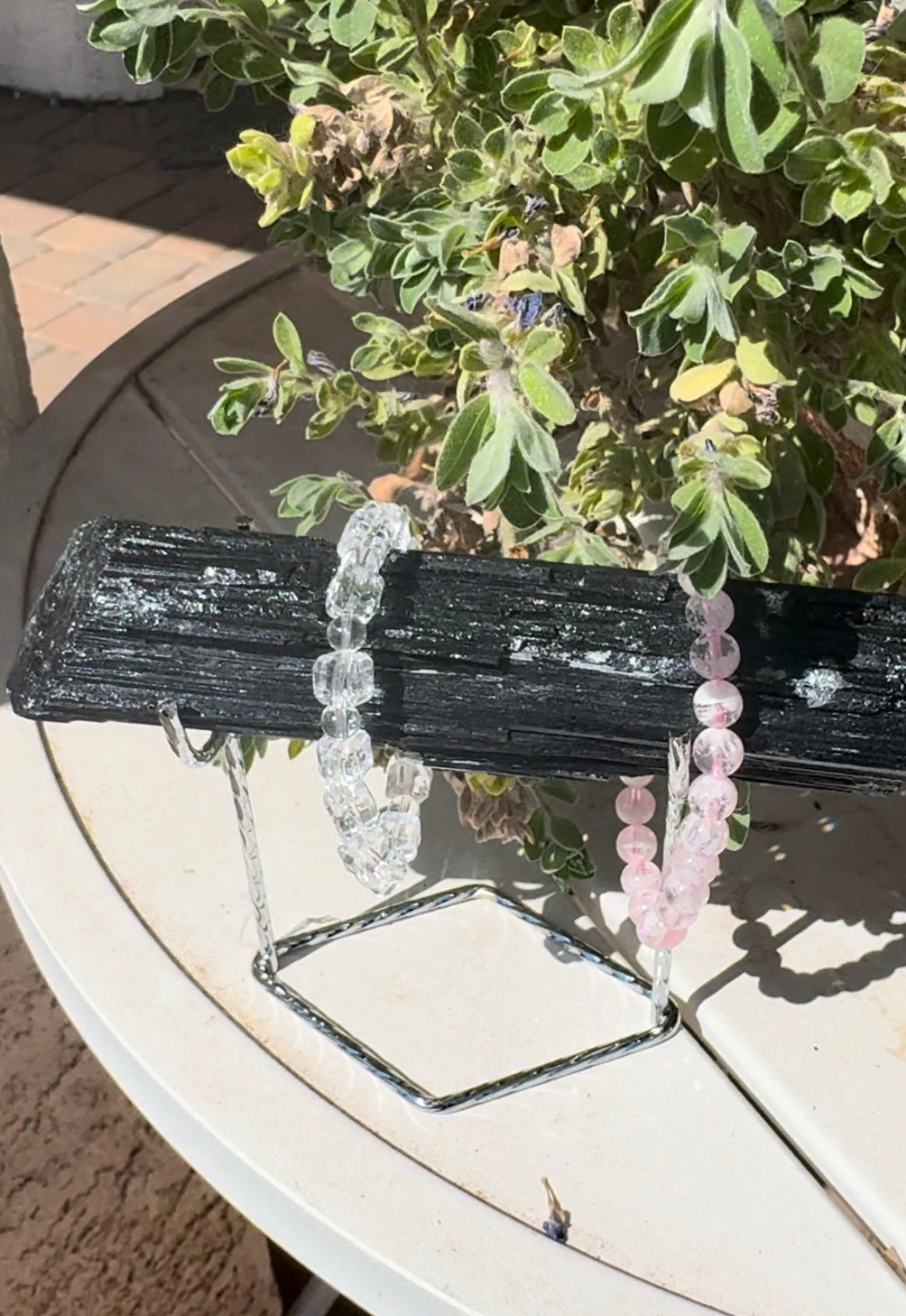 Black Tourmaline Bracelet Holder - gold or silver