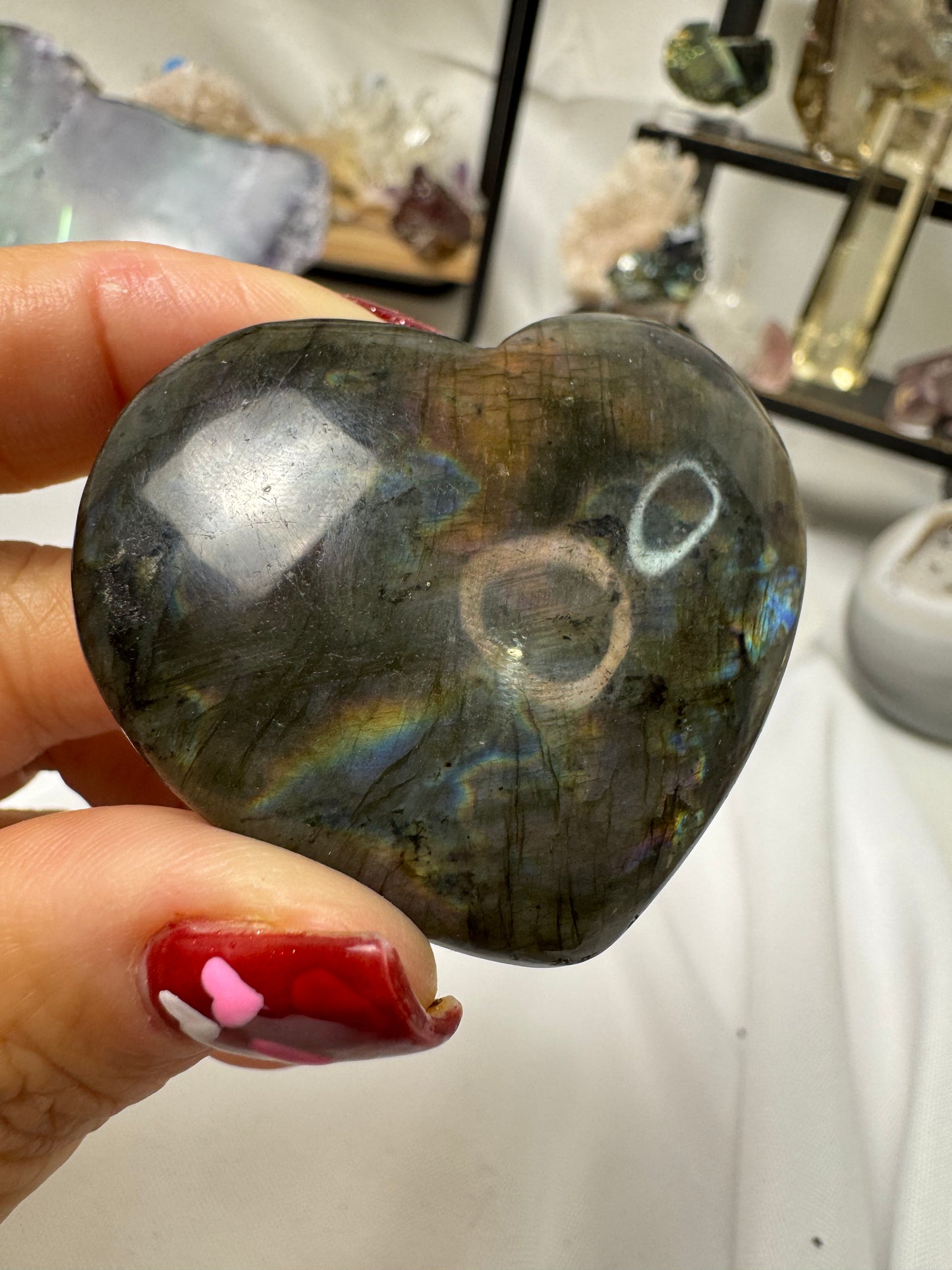 Labradorite heart