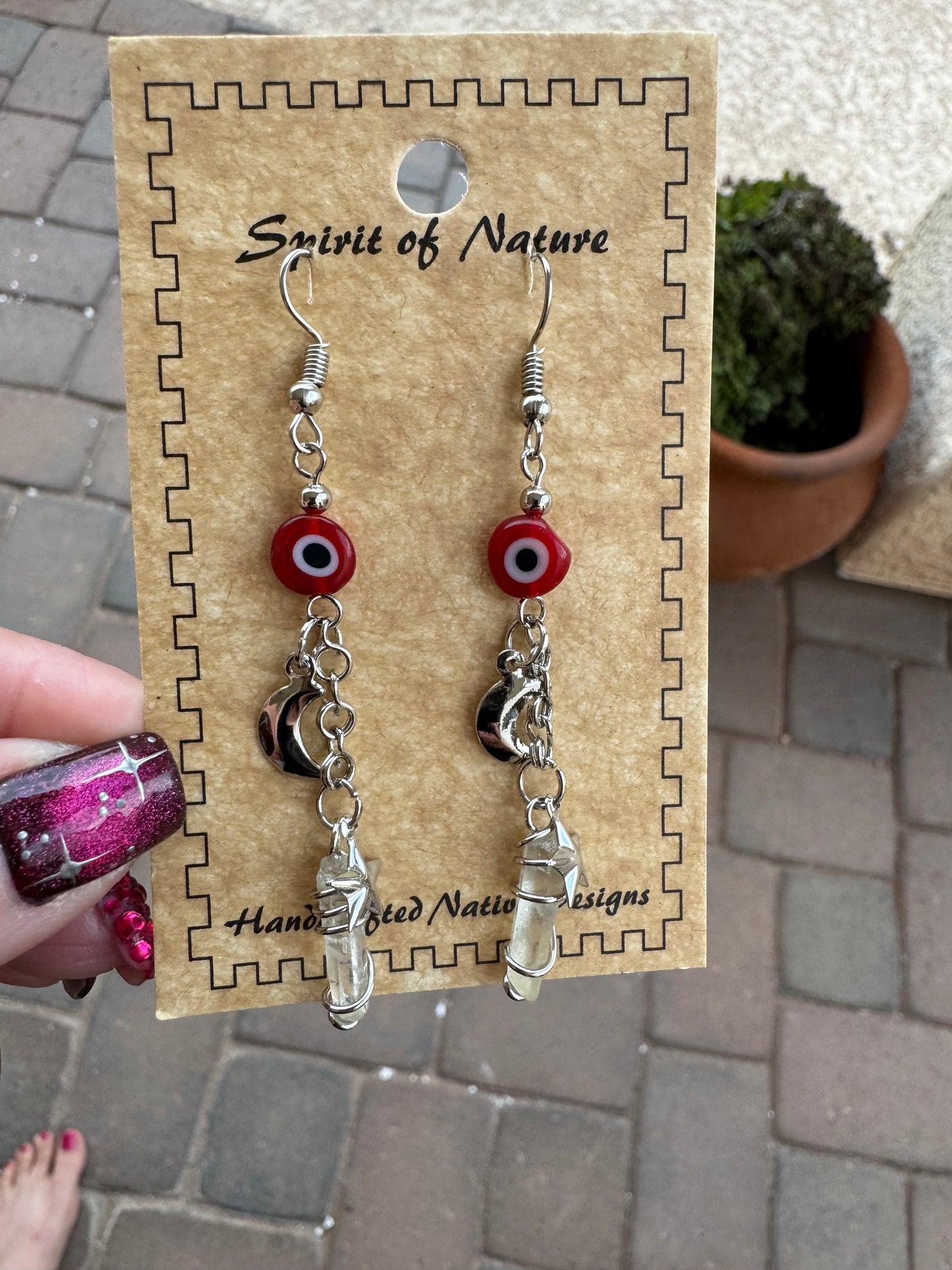 Red Evil Eye Earrings