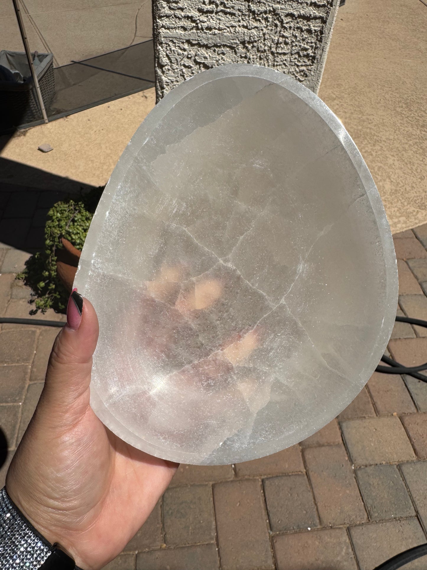 Large Egg Selenite Bowl