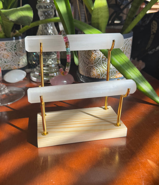 Double Selenite Bracelet Holder