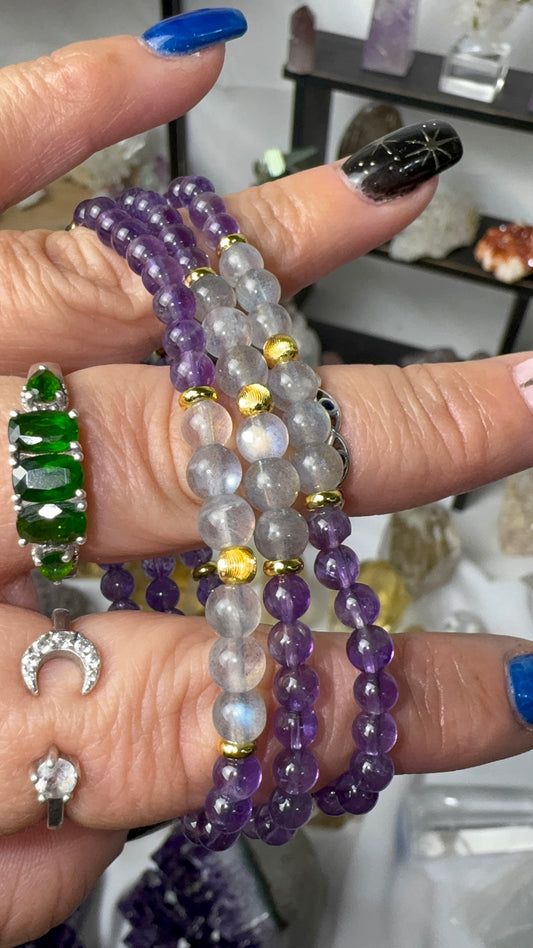 Labradorite & Amethyst Bracelet