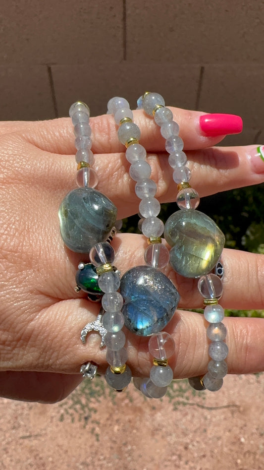 Labradorite & Clear Quartz Bracelet