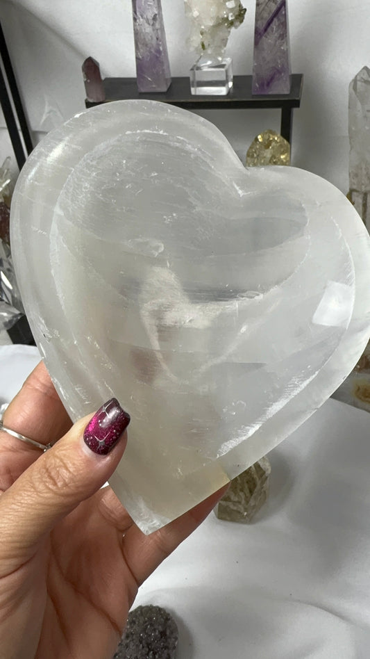 Selenite Heart Bowl medium