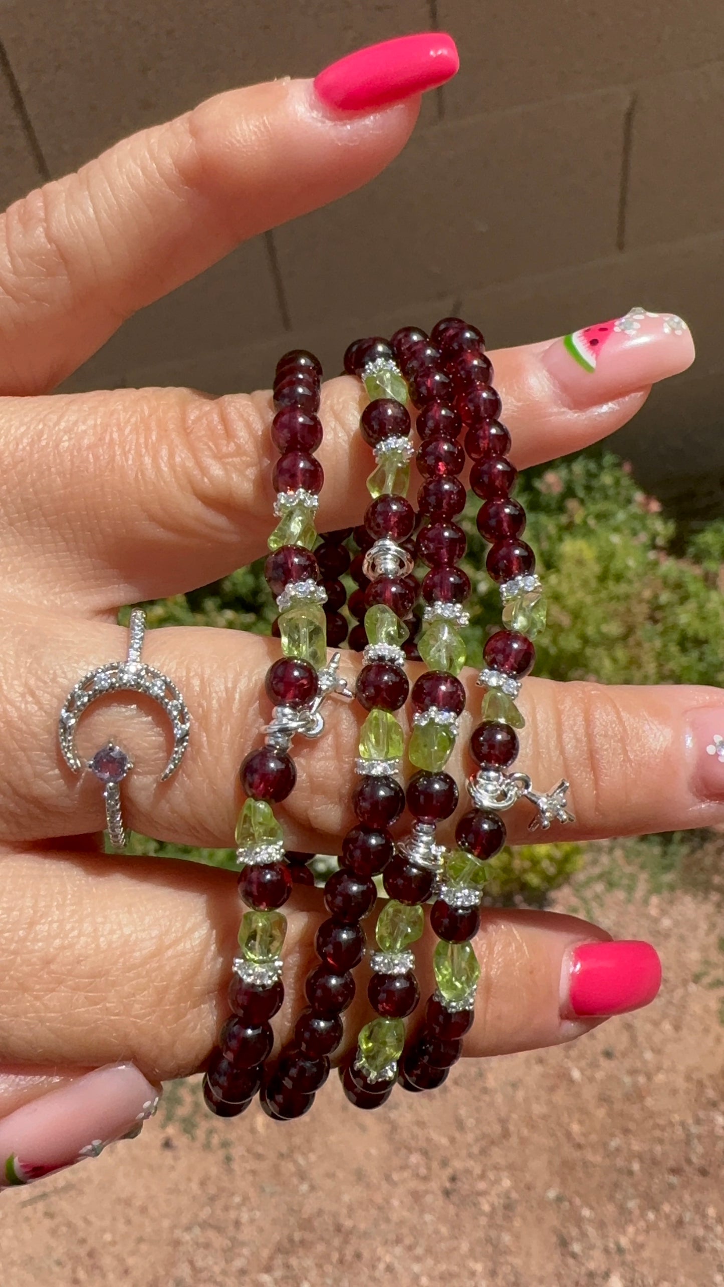 Garnet & Peridot Bracelet