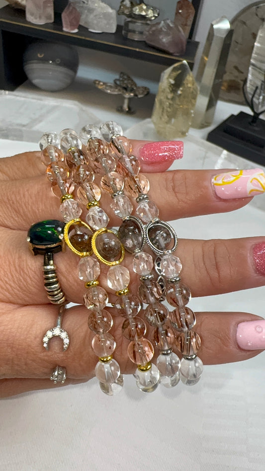 Golden Super 7, Moonstone, Garden Quartz, & Clear Quartz