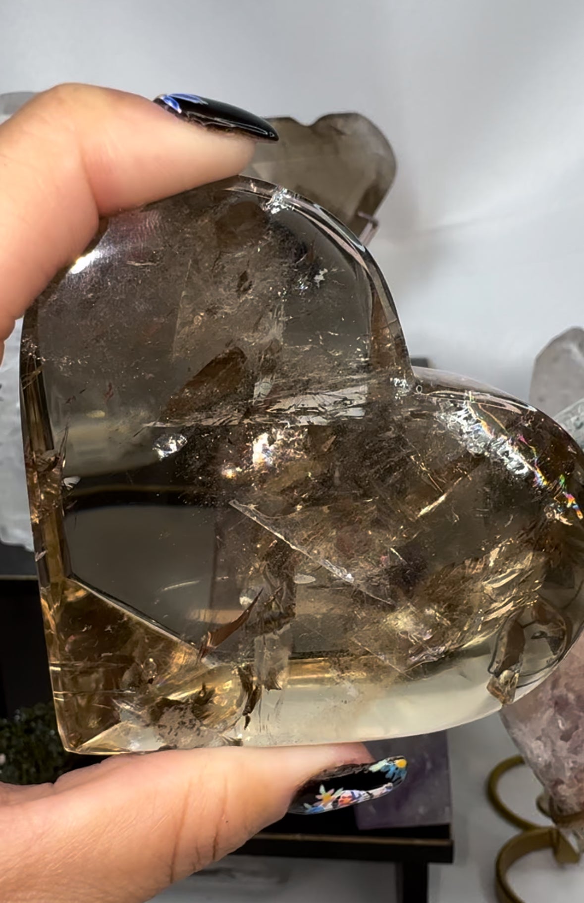 Smoky Quartz Crystal Heart