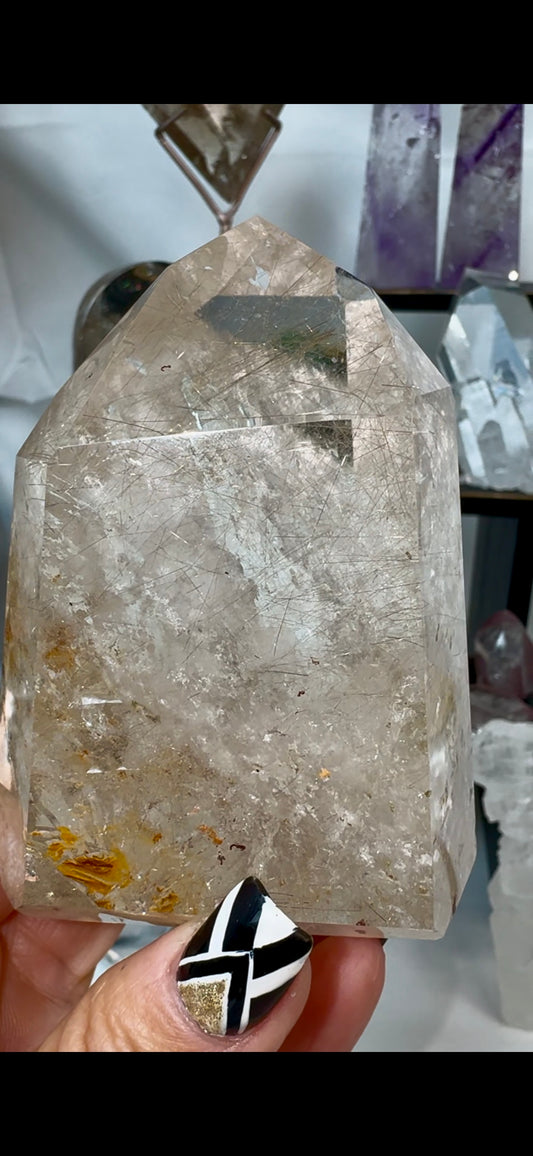 Large Golden Rutile Tower with golden inclusions Crystal