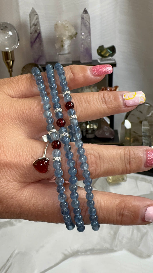 Aquamarine & Garnet Bracelet