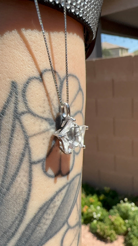 Clear Quartz Star pendant and chain