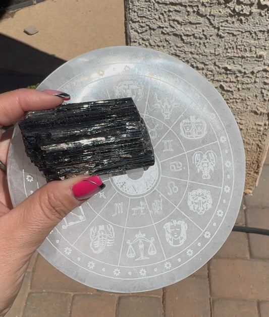 Selenite & Black Tourmaline Large Protection Pack