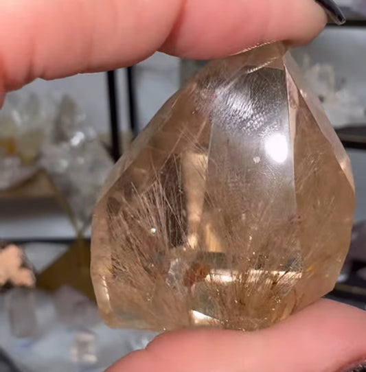 Citrine with rutile tower
