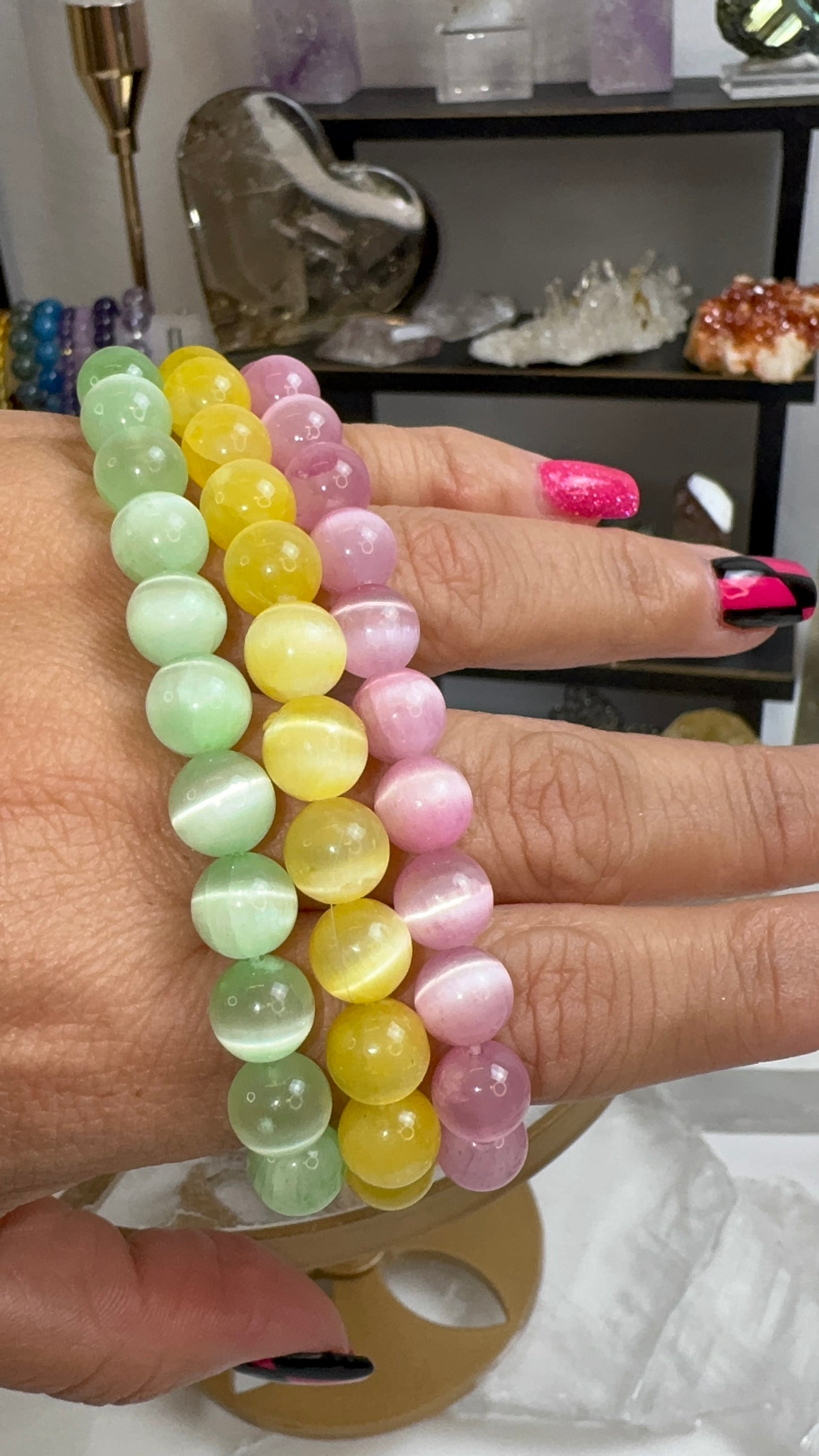 Aura Selenite Bracelet 8mm