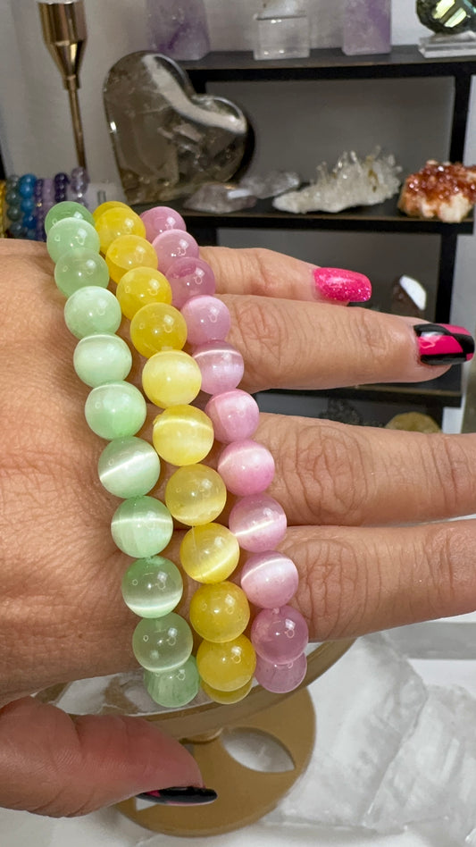Aura Selenite Bracelet 8mm