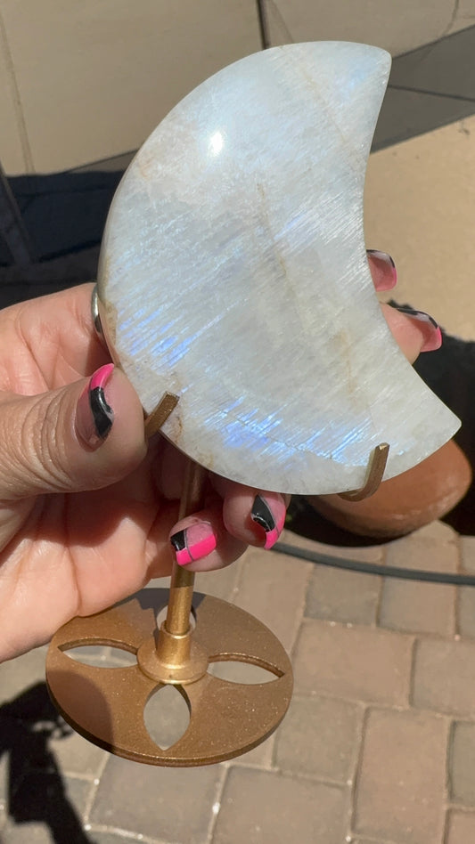 Moonstone Moon on stand