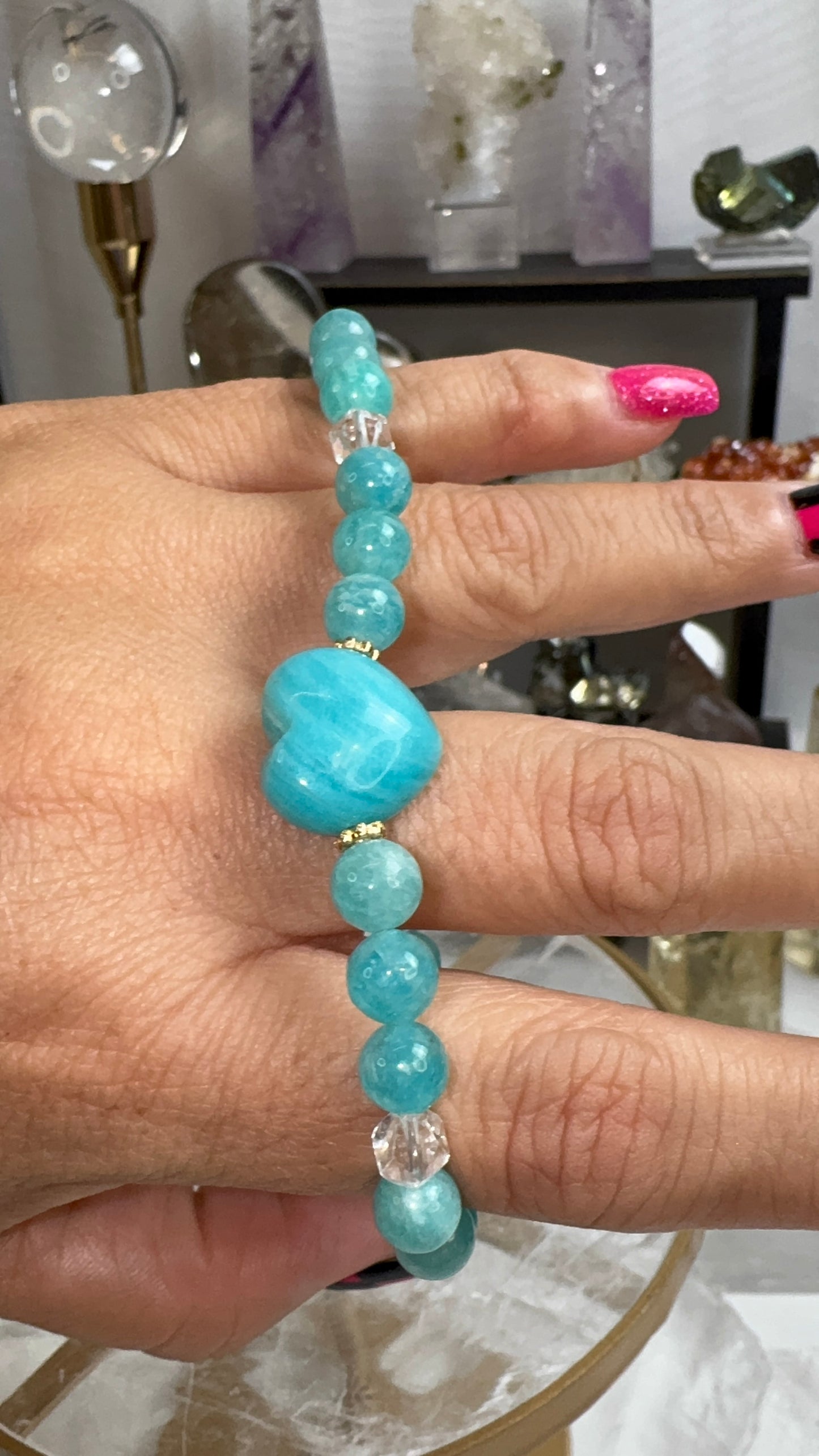 Amazonite & Clear Quartz Bracelet