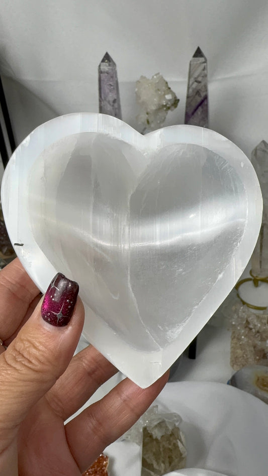 Selenite Heart Bowl small