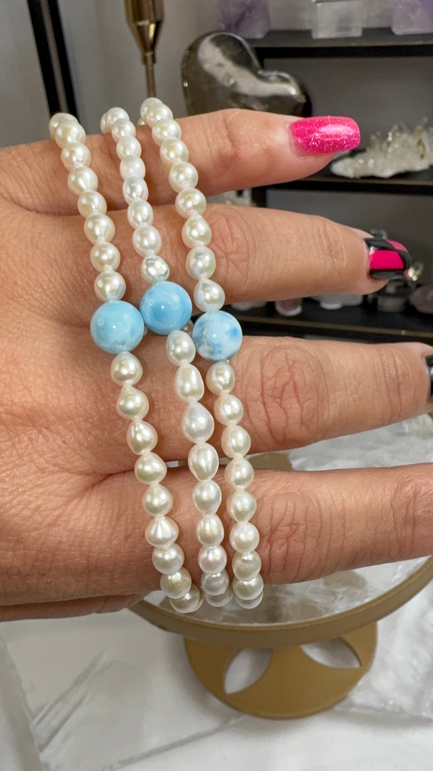 Pears & Larimar Bracelet - Preorder