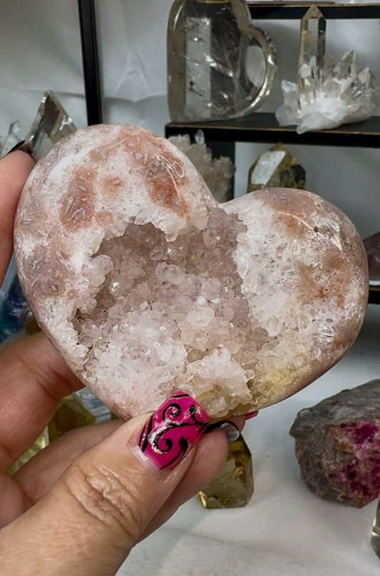 Pink amethyst heart