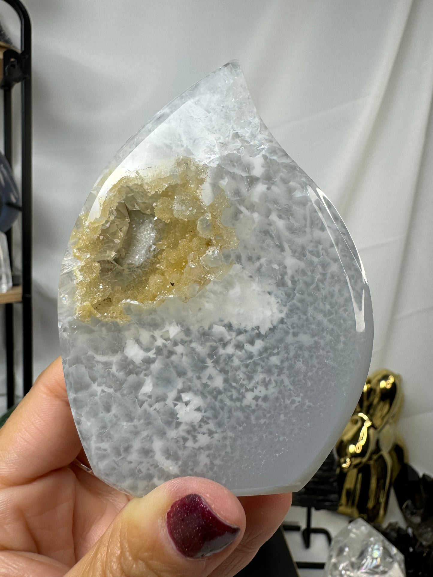 Druzy Agate Flame Crystal