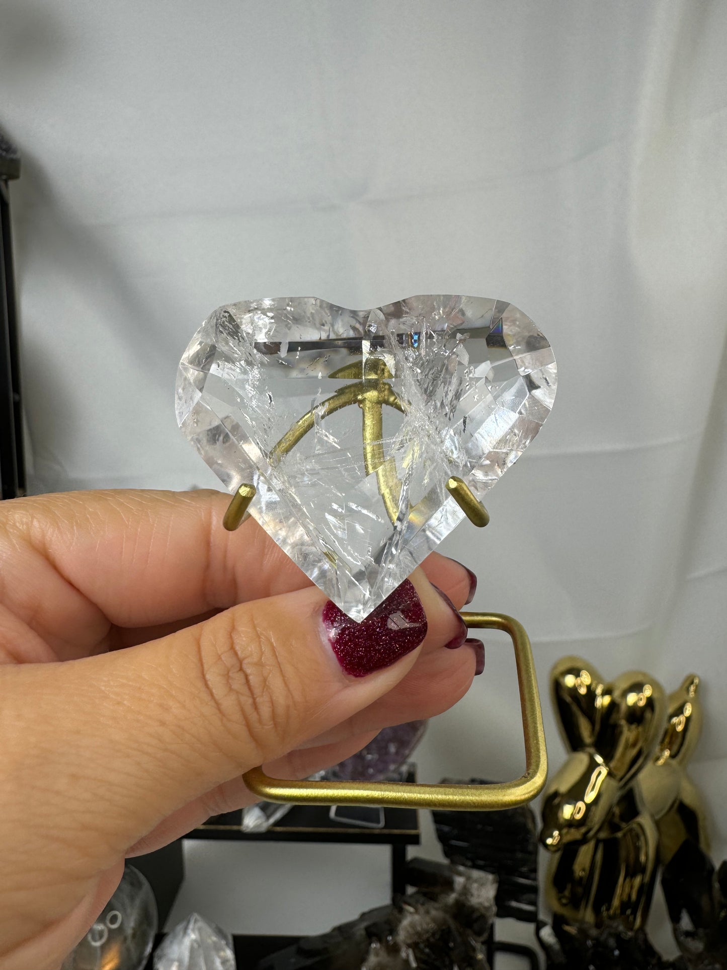 Faceted Lemurian Quartz Heart Crystal