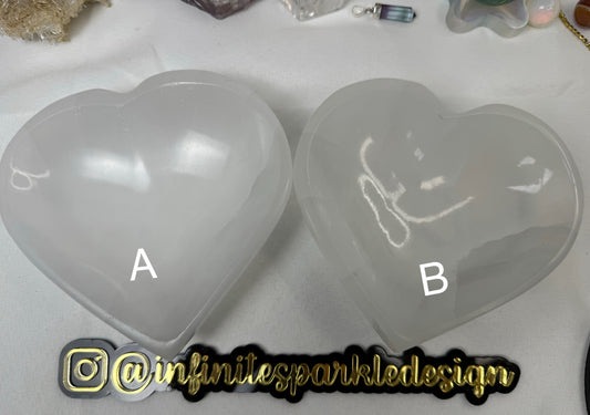 Heart Shaped Selenite Crystal Bowls