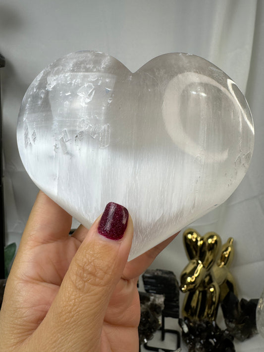 Selenite Crystal Heart