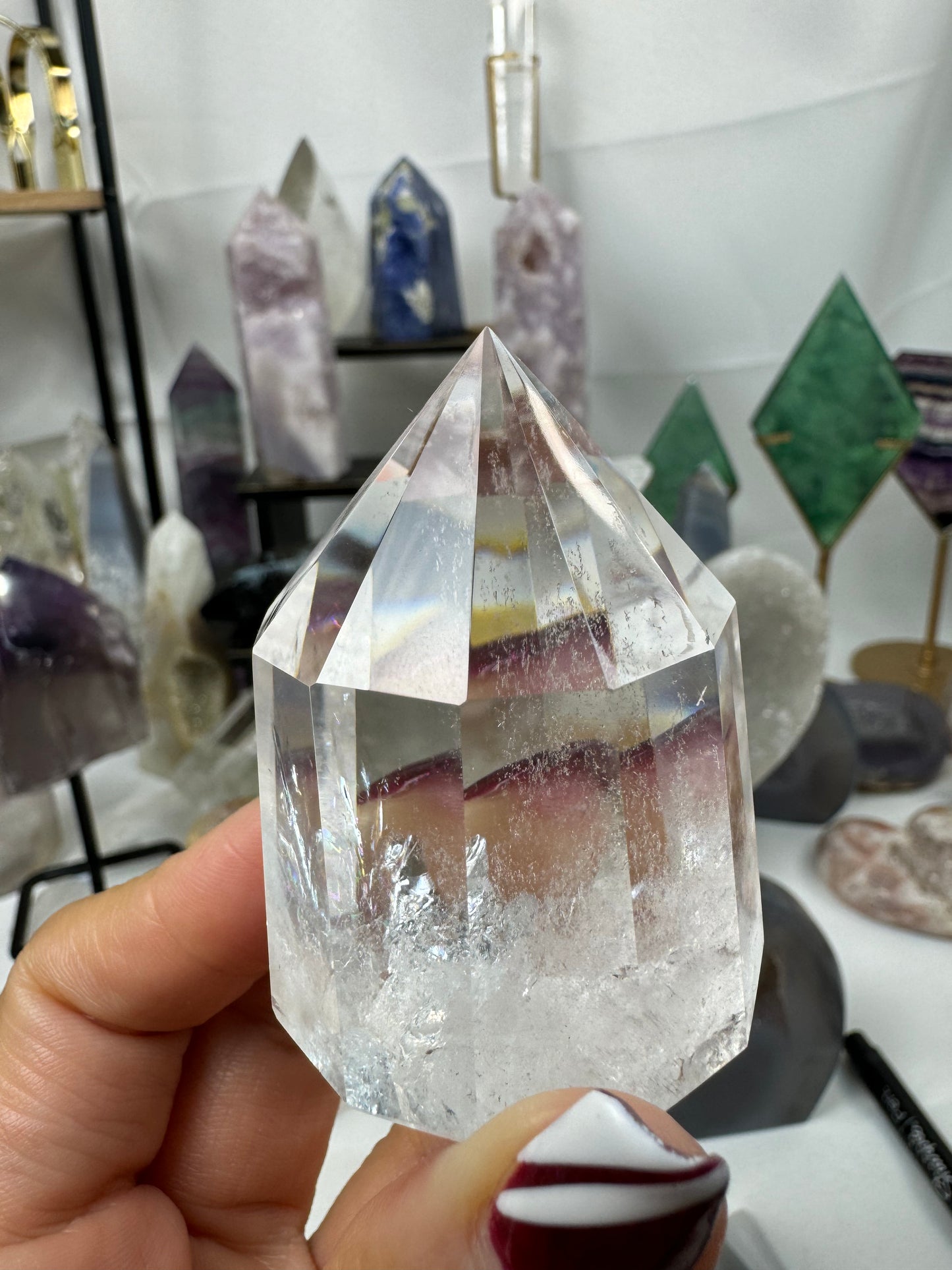 Faceted Clear Quartz Cylindar