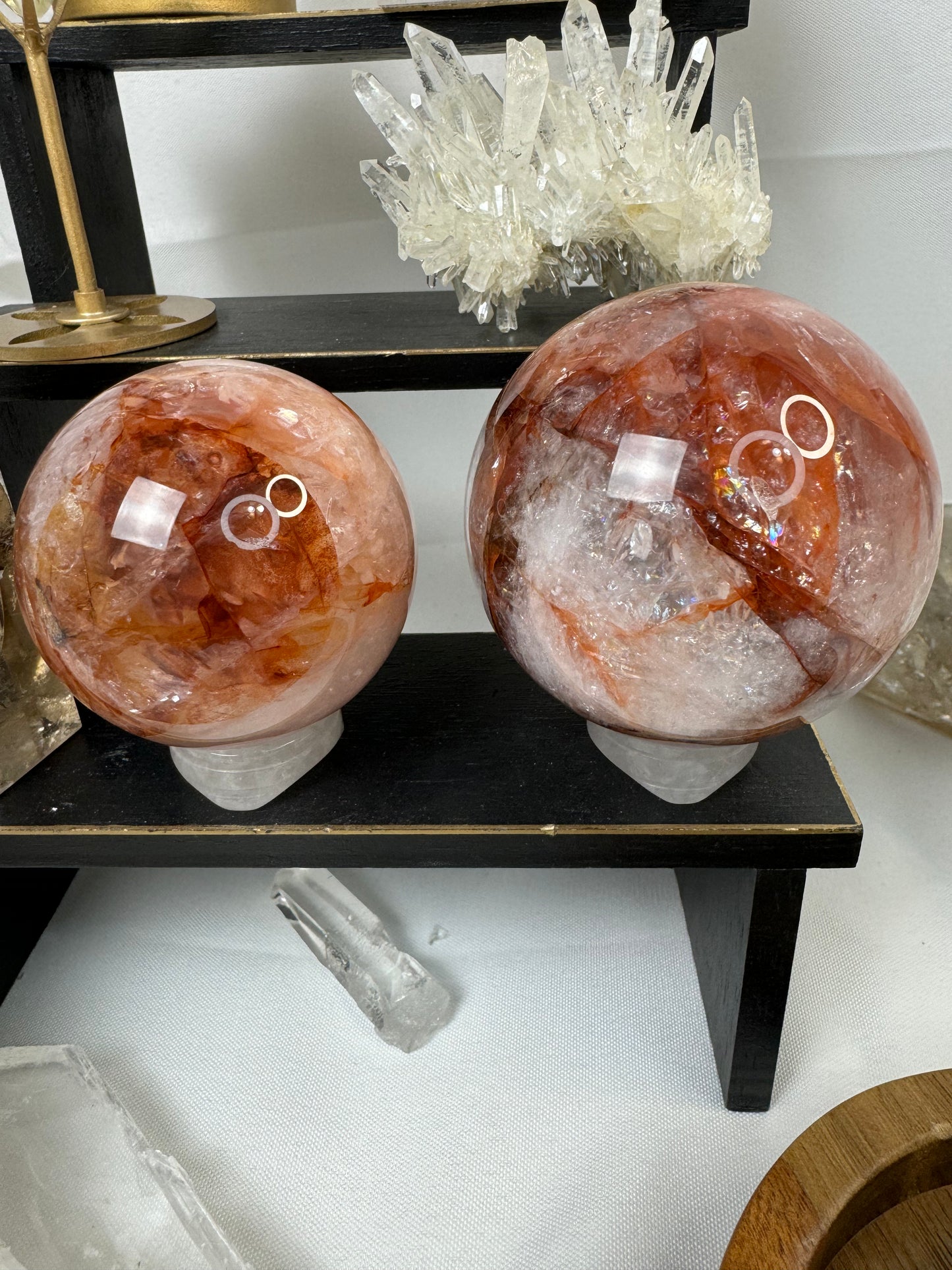 Fire Quartz Crystal Spheres