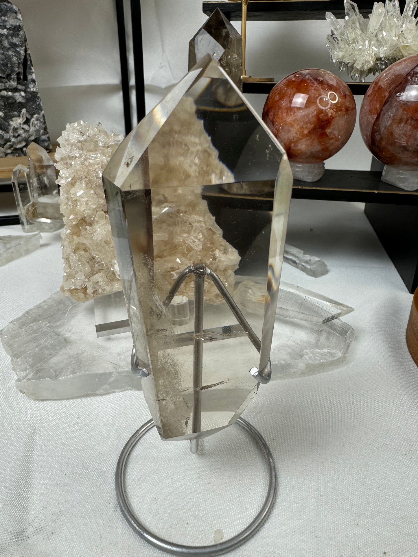 Light Smoky Crystal Freeform on stand