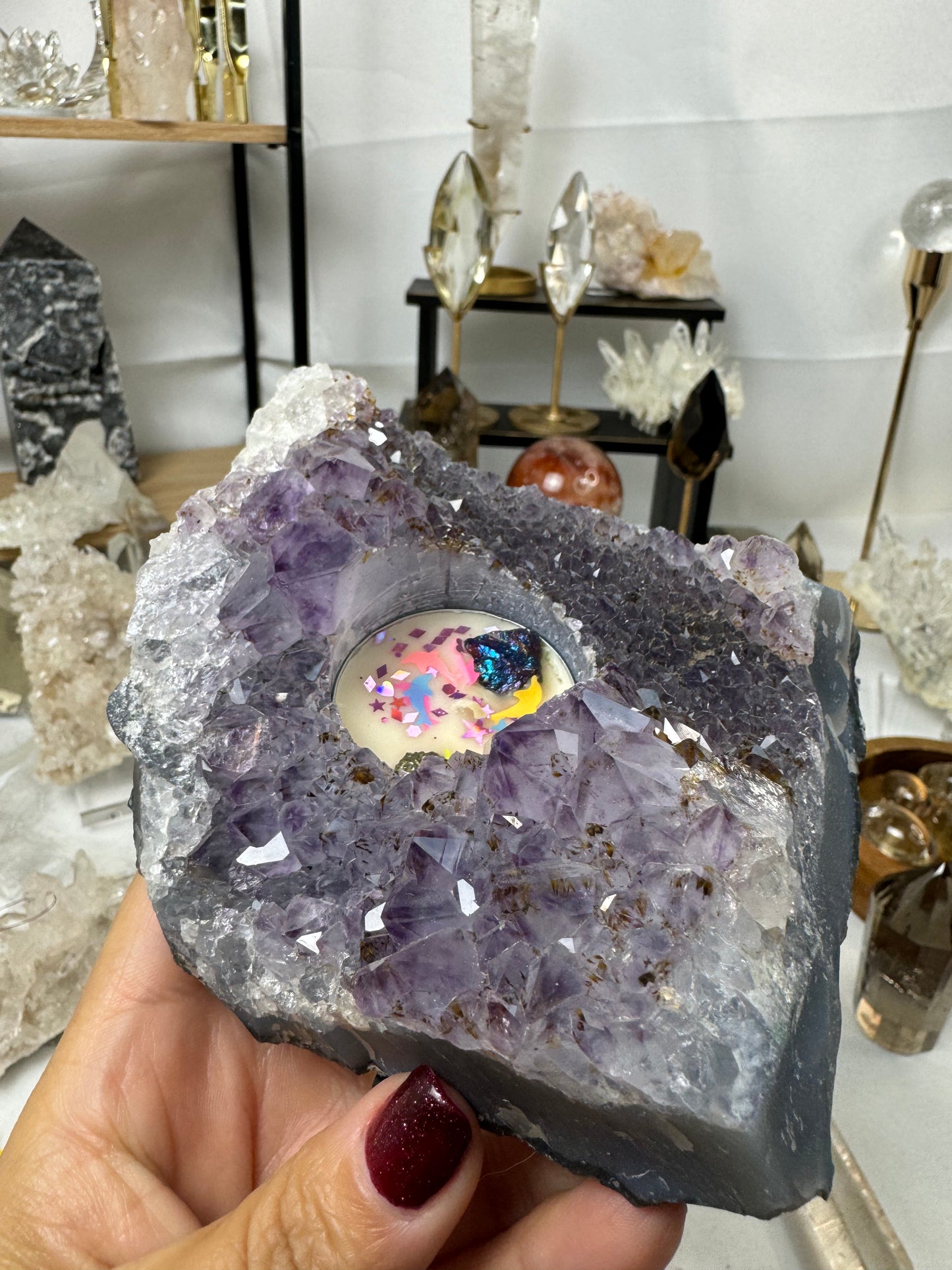 Amethyst Candle Holder