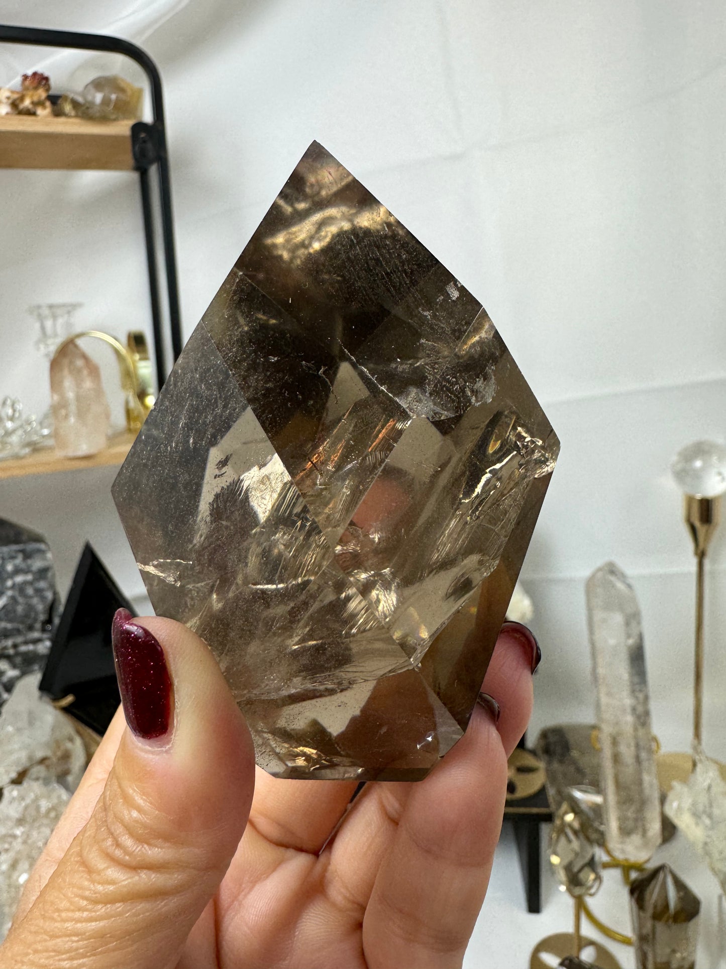 Faceted Smoky Flame crystal