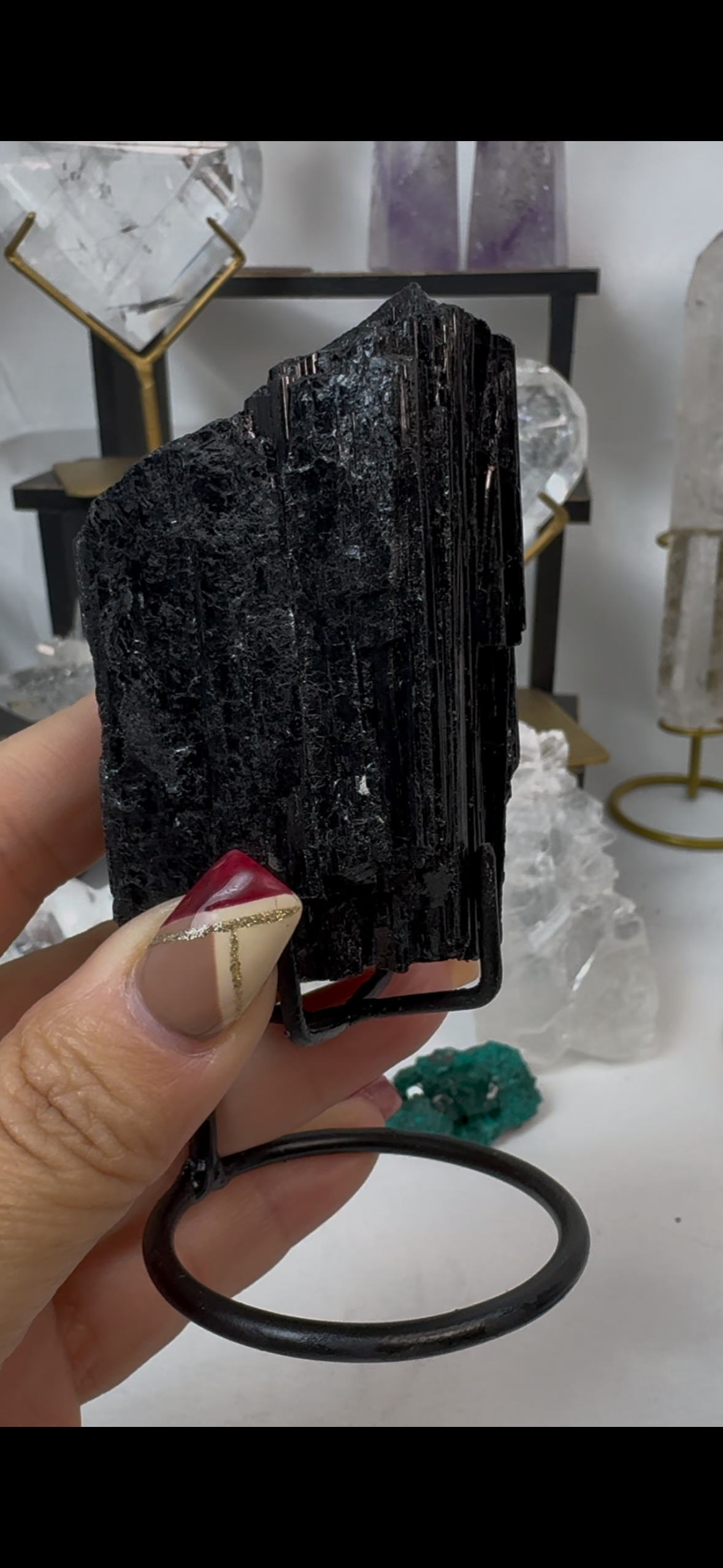 Black Tourmaline on stand