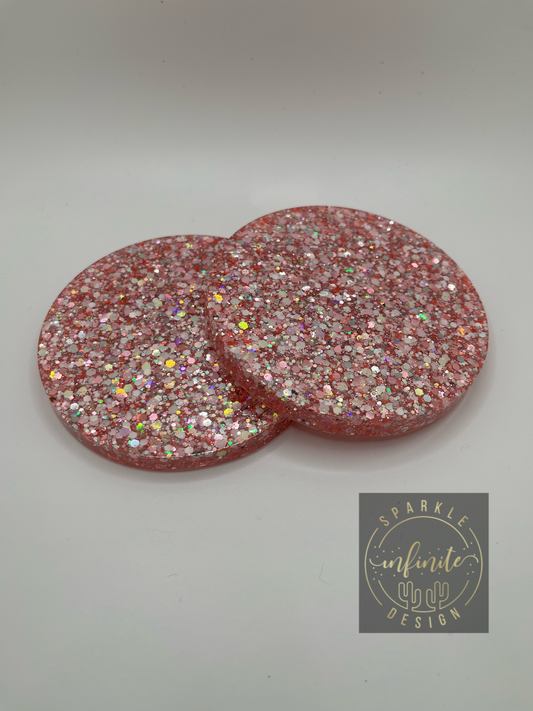 Pink Glitter Coaster Set