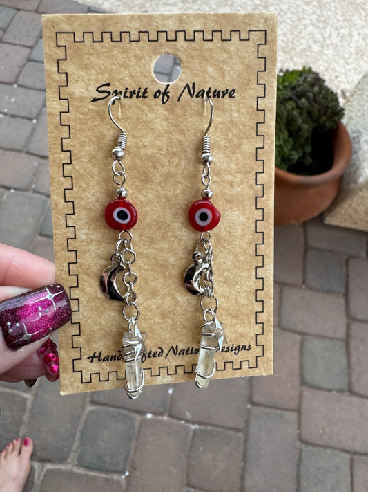 Red Evil Eye Earrings