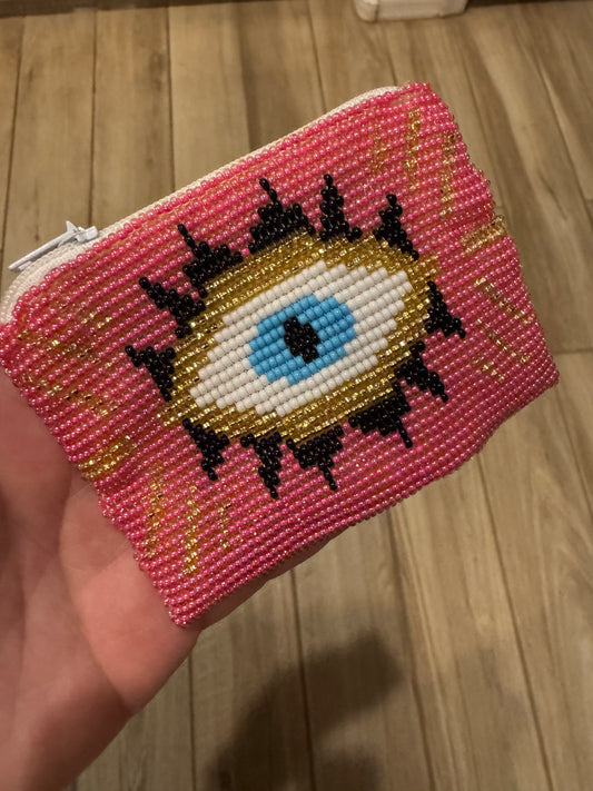 Light Pink Evil Eye Coin Purse