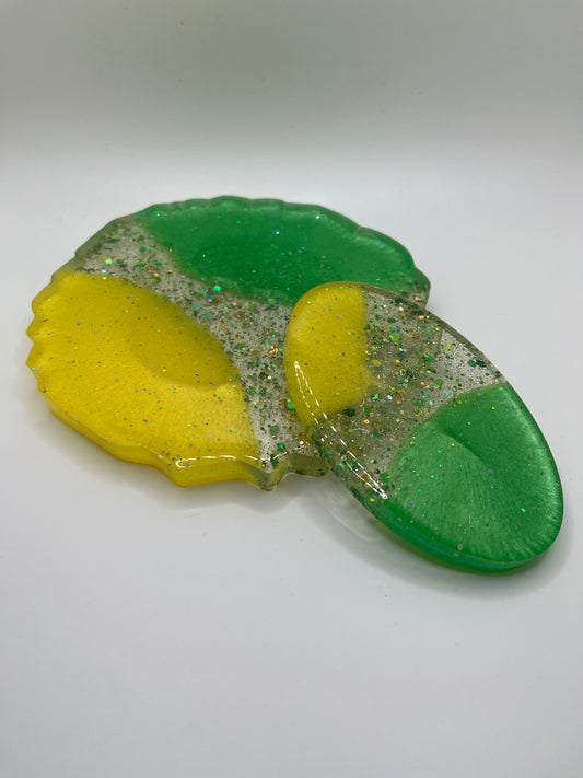 Green and Yellow Coaster Set