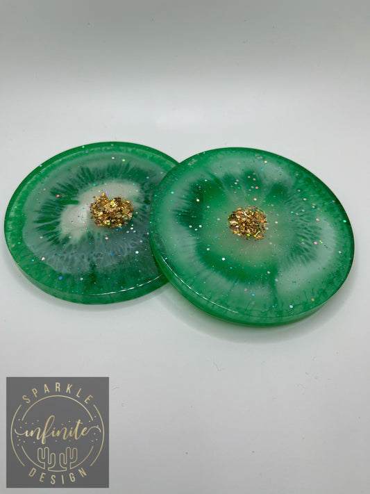 Green Geode Coaster Set