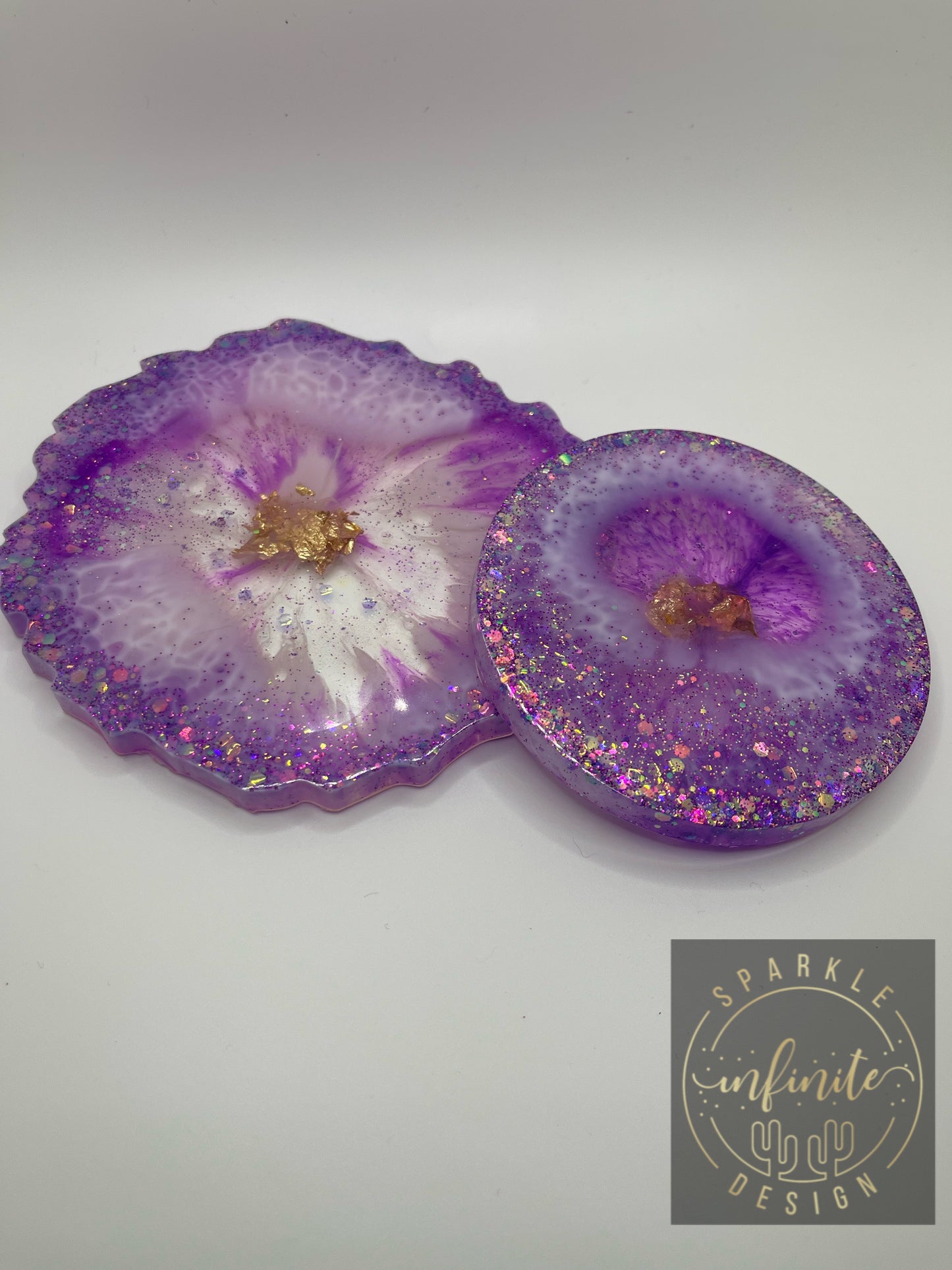 Purple Geode Coasters Set