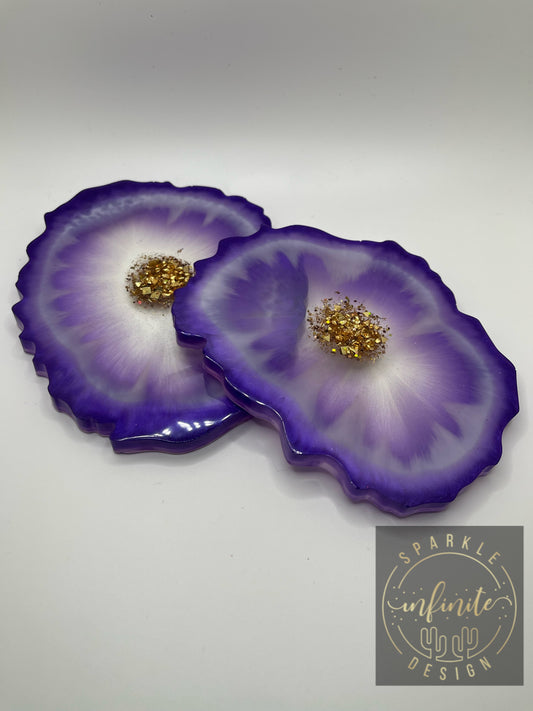 Purple Geode Coasters Set