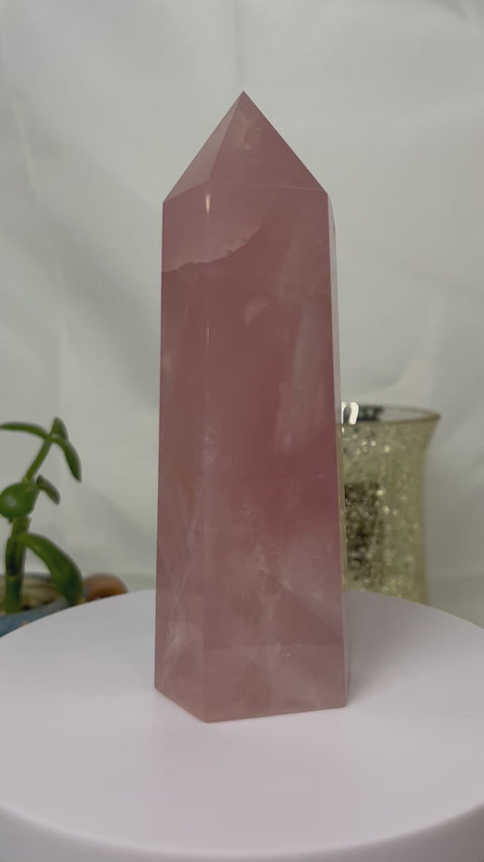 Rose Quartz Tower Crystal