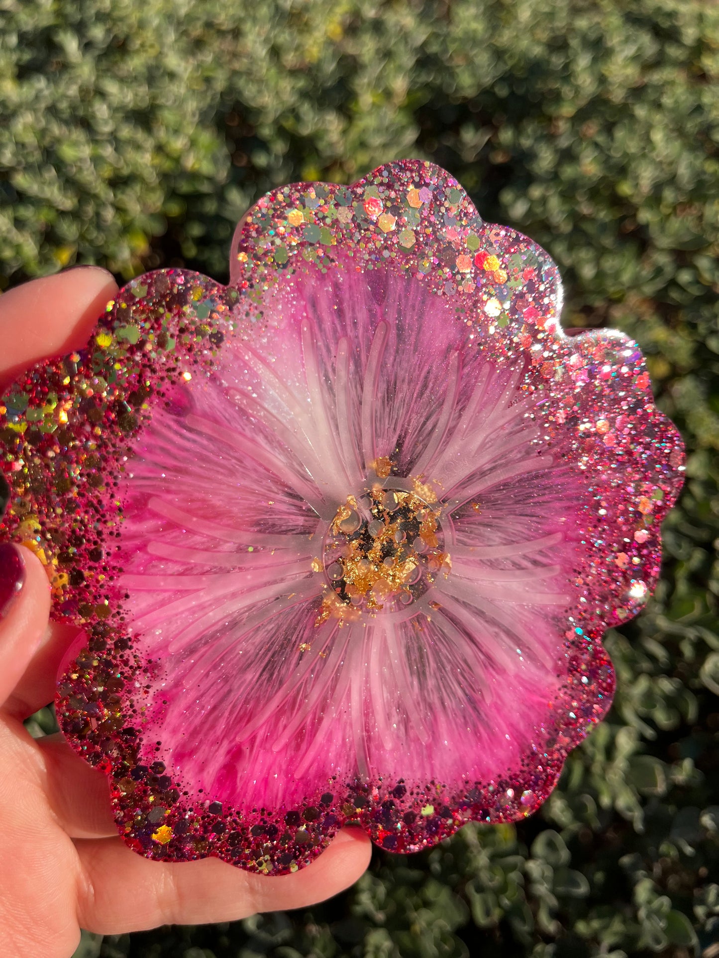 Set of 4 Pink Flower Coasters