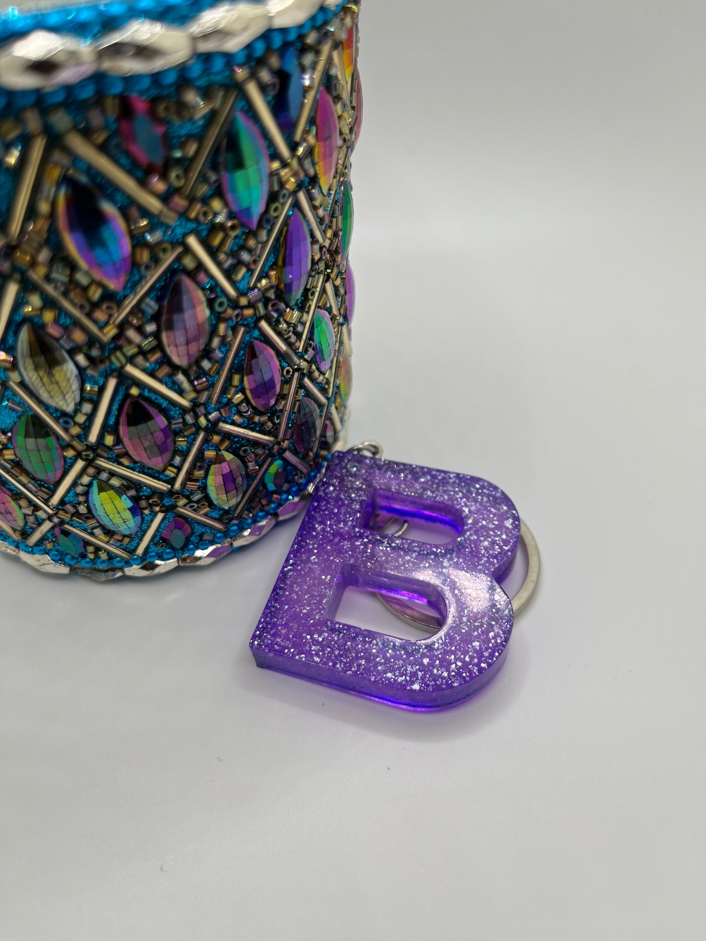 Purple Glitter Keychain